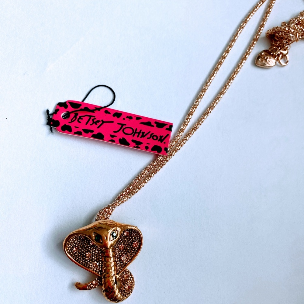 Cobra snake pendant necklace or Brooche by Betsey Johnson